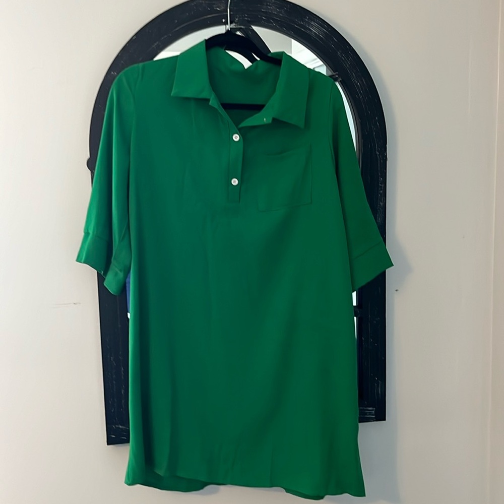 Never worn green Asos green shirt dress. Size large. no tags
